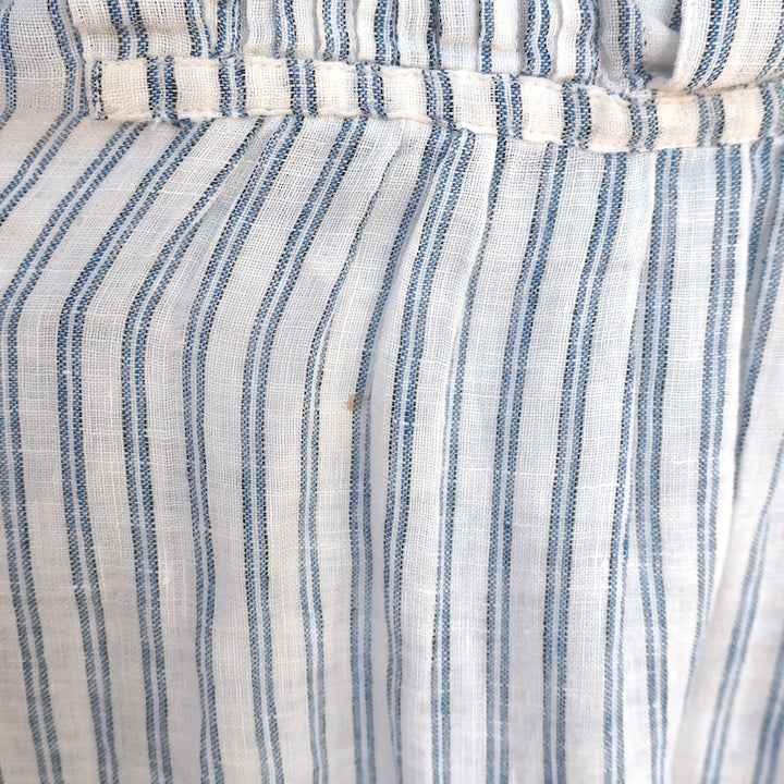 CP Shades Long Sleeve Dress White/Blue Striped Linen Size Small