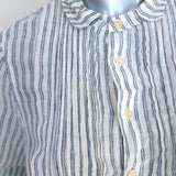 CP Shades Long Sleeve Dress White/Blue Striped Linen Size Small