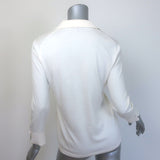 Loro Piana Knit Polo Shirt Cream Silk-Cotton Size 40