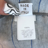 Brunello Cucinelli Pinstripe Linen Cropped Pants Light Gray/Blue Size US 6