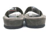 Brunello Cucinelli Monili Band Slide Sandals Dark Gray Suede Size 37 NEW