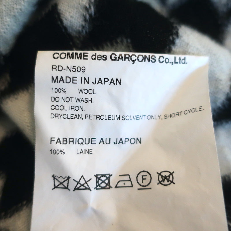 Comme des Garcons Houndstooth Sweater Black/White Wool Size Extra Small
