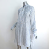 CP Shades Long Sleeve Dress White/Blue Striped Linen Size Small