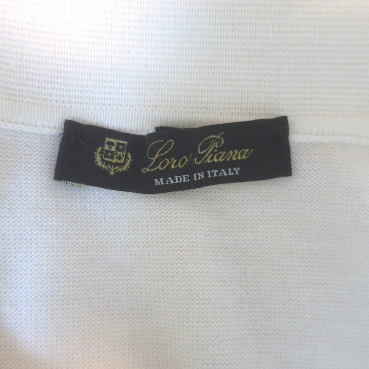 Loro Piana Knit Polo Shirt Cream Silk-Cotton Size 40