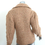 Isabel Marant Etoile Rebeca Puff Sleeve Zip-Up Cardigan Ochre Size 34