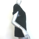 The Row Labo V-Neck Blouse Black Stretch Crepe Size Medium Short Sleeve Top