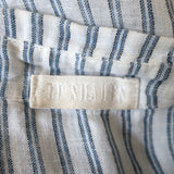 CP Shades Long Sleeve Dress White/Blue Striped Linen Size Small