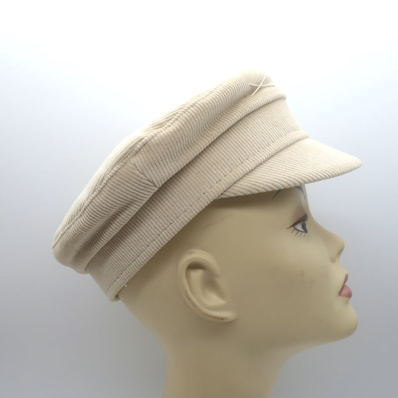 Ruslan Baginskiy Monogram Baker Boy Cap Ecru Corduroy Size Small