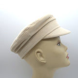 Ruslan Baginskiy Monogram Baker Boy Cap Ecru Corduroy Size Small