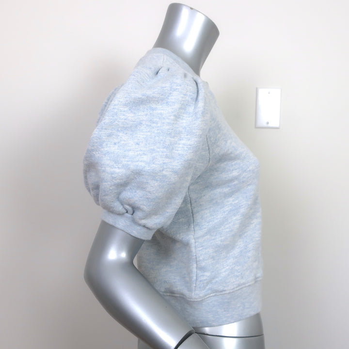 Ulla Johnson Rocia Puff Sleeve Sweatshirt Top Blue Melange Size Small