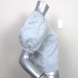 Ulla Johnson Rocia Puff Sleeve Sweatshirt Top Blue Melange Size Small