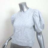 Ulla Johnson Rocia Puff Sleeve Sweatshirt Top Blue Melange Size Small