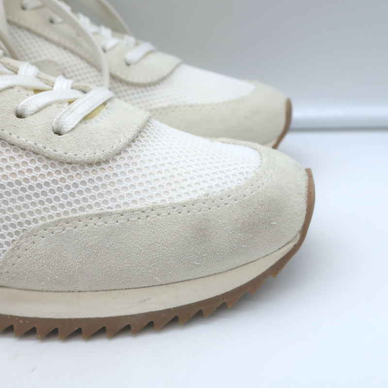 Rag &amp; Bone Retro Low Top Running Sneakers White Mesh &amp; Off-White Suede Size 37