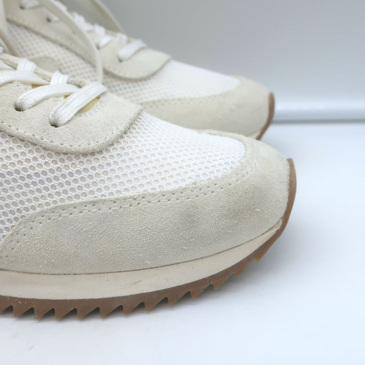 Rag &amp; Bone Retro Low Top Running Sneakers White Mesh &amp; Off-White Suede Size 37