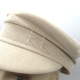 Ruslan Baginskiy Monogram Baker Boy Cap Ecru Corduroy Size Small