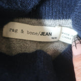 Rag & Bone Rhea Colorblock Turtleneck Sweater Gray Cashmere-Wool Size Medium