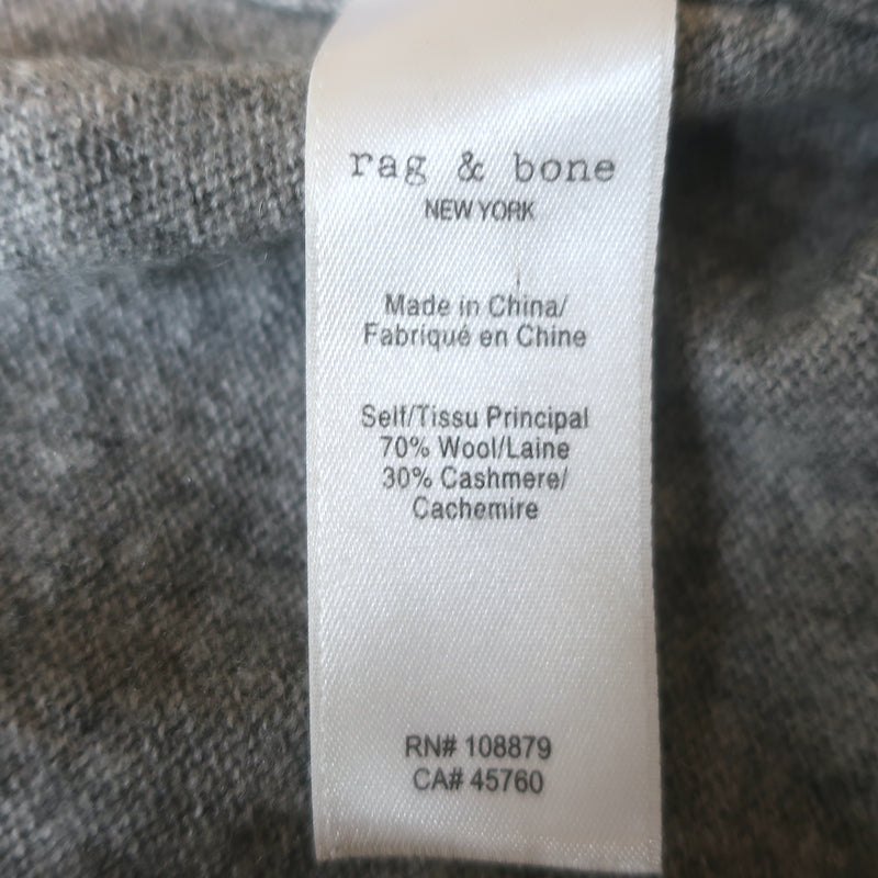Rag &amp; Bone Rhea Colorblock Turtleneck Sweater Gray Cashmere-Wool Size Medium