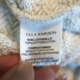 Ulla Johnson Rocia Puff Sleeve Sweatshirt Top Blue Melange Size Small