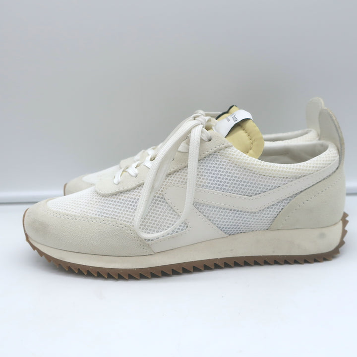 Rag &amp; Bone Retro Low Top Running Sneakers White Mesh &amp; Off-White Suede Size 37