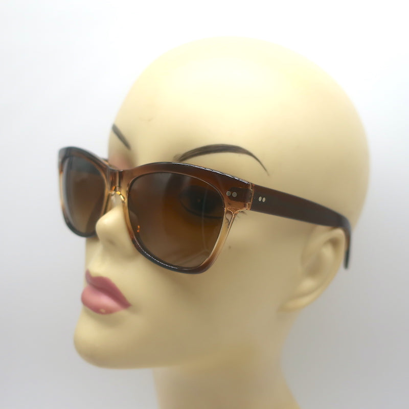 SALT Optics Polarized Square Sunglasses Brown Ombre Transparent