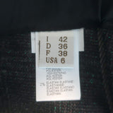 Brunello Cucinelli Metallic Check Paperbag Waist Pants Charcoal/Green Size US 6