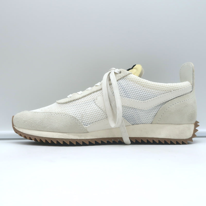 Rag &amp; Bone Retro Low Top Running Sneakers White Mesh &amp; Off-White Suede Size 37