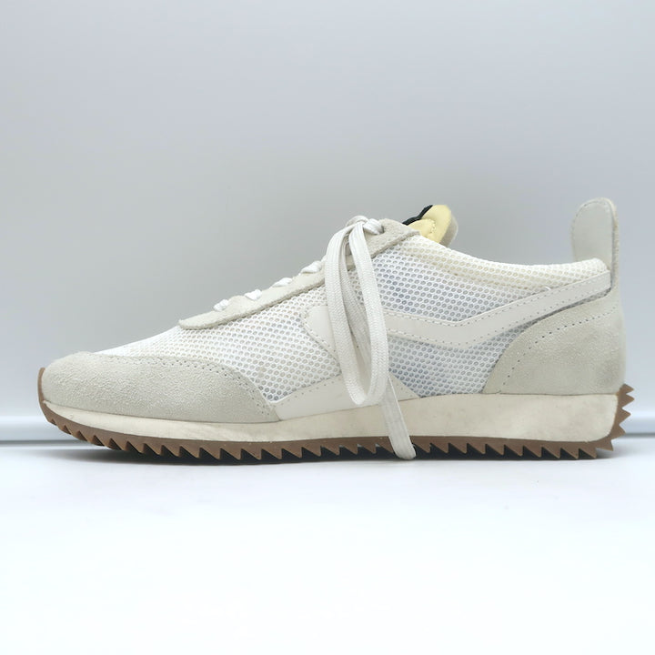 Rag &amp; Bone Retro Low Top Running Sneakers White Mesh &amp; Off-White Suede Size 37