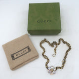 Gucci Crystal Flower GG Marmont Choker Necklace Brass