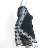 Anne Fontaine Tulle Sleeve Top Clara Black Stretch Jersey Size 38