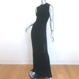 Revillon Sleeveless Knit Maxi Dress Black Wool-Cashmere Size Small
