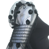 Anne Fontaine Tulle Sleeve Top Clara Black Stretch Jersey Size 38