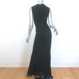 Revillon Sleeveless Knit Maxi Dress Black Wool-Cashmere Size Small
