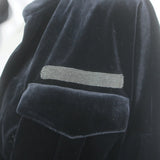 Brunello Cucinelli Monili-Detail Satin-Cuff Velvet Jumpsuit Black Size Medium