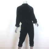Brunello Cucinelli Monili-Detail Satin-Cuff Velvet Jumpsuit Black Size Medium