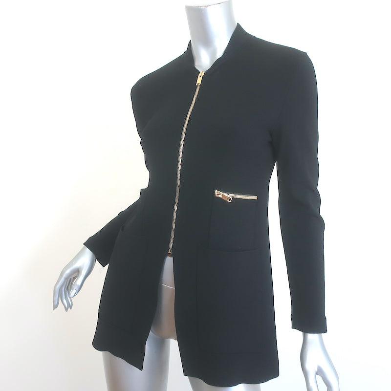 Stella McCartney Compact Knit Zip-Front Jacket Black Size 42