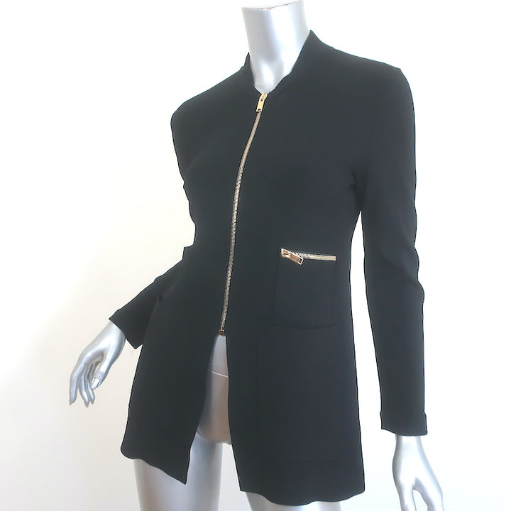 Stella McCartney Compact Knit Zip-Front Jacket Black Size 42