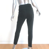 Alexander Wang High Waisted Snap-Front Leggings Black Stretch Wool Size 4 NEW
