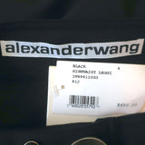 Alexander Wang High Waisted Snap-Front Leggings Black Stretch Wool Size 4 NEW