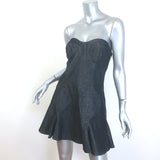 Dana Foley NYC Ruby Lee Strapless Denim Mini Dress Dark Blue Size Large NEW