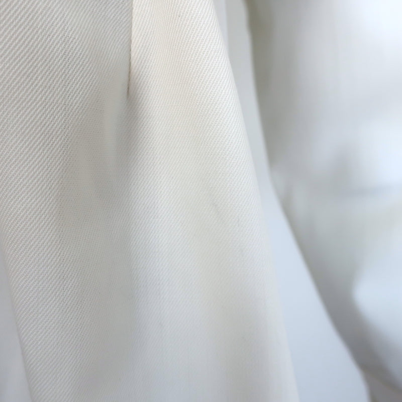 Rohe Sculptural Pleated Shirt Cream Wool-Blend Size 40 Long Sleeve Top NEW