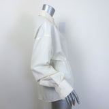 Rohe Sculptural Pleated Shirt Cream Wool-Blend Size 40 Long Sleeve Top NEW