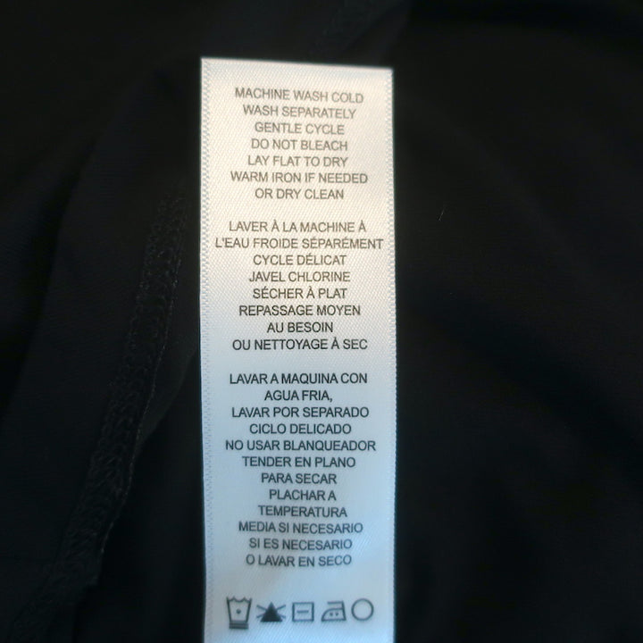FRAME Balloon Sleeve T-Shirt Black Stretch Jersey Size Extra Small