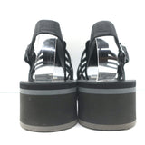 Robert Clergerie Fily Flatform Slingback Sandals Black Leather Size 37 NEW