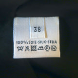 Hermes Cowl Neck Blouse Black Silk Size 38 Cap Sleeve Top