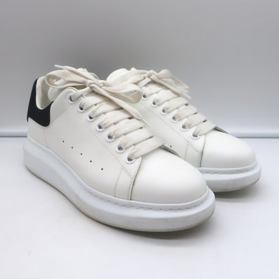 Alexander McQueen Oversized Sneakers White Leather & Black Suede Size 40.5