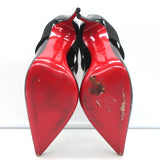 Christian Louboutin Sharpstagram Crisscross Pumps Black Patent Leather Size 39