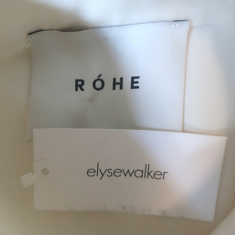 Rohe Sculptural Pleated Shirt Cream Wool-Blend Size 40 Long Sleeve Top NEW