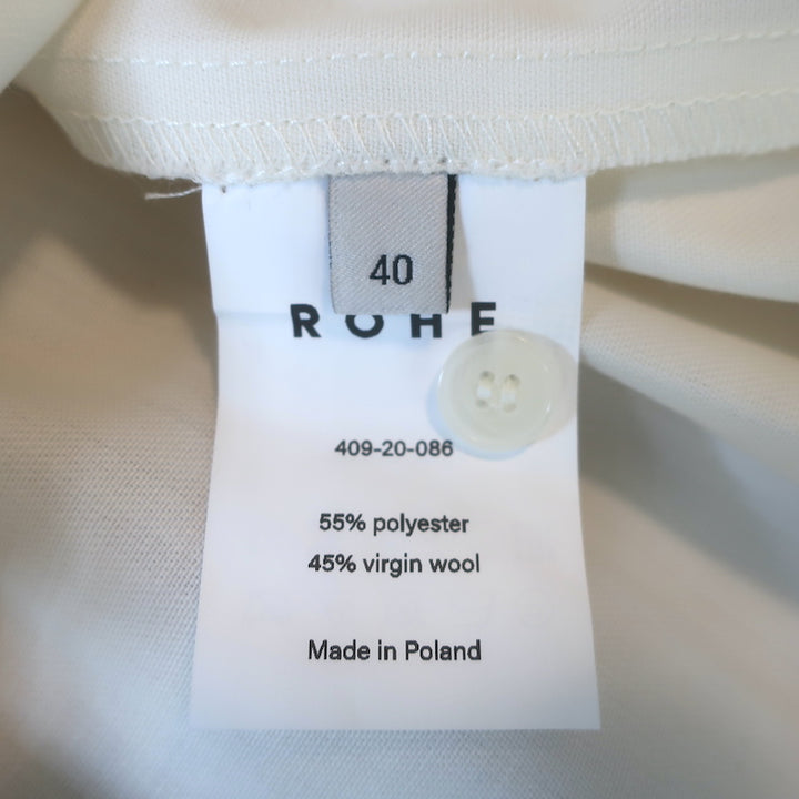 Rohe Sculptural Pleated Shirt Cream Wool-Blend Size 40 Long Sleeve Top NEW