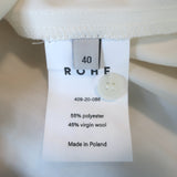 Rohe Sculptural Pleated Shirt Cream Wool-Blend Size 40 Long Sleeve Top NEW