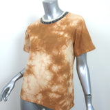 3.1 Phillip Lim Knit Collar Tie Dye T-Shirt Ochre Cotton Size Extra Small